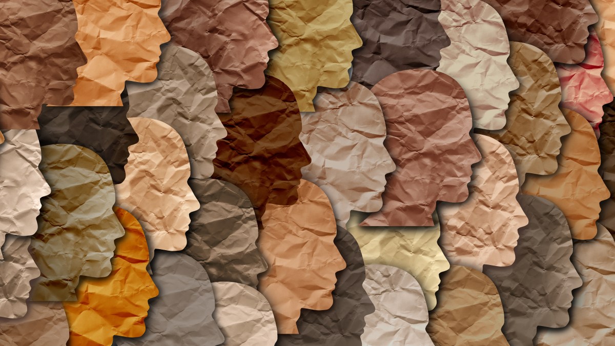 Faces of all different colors in a collage