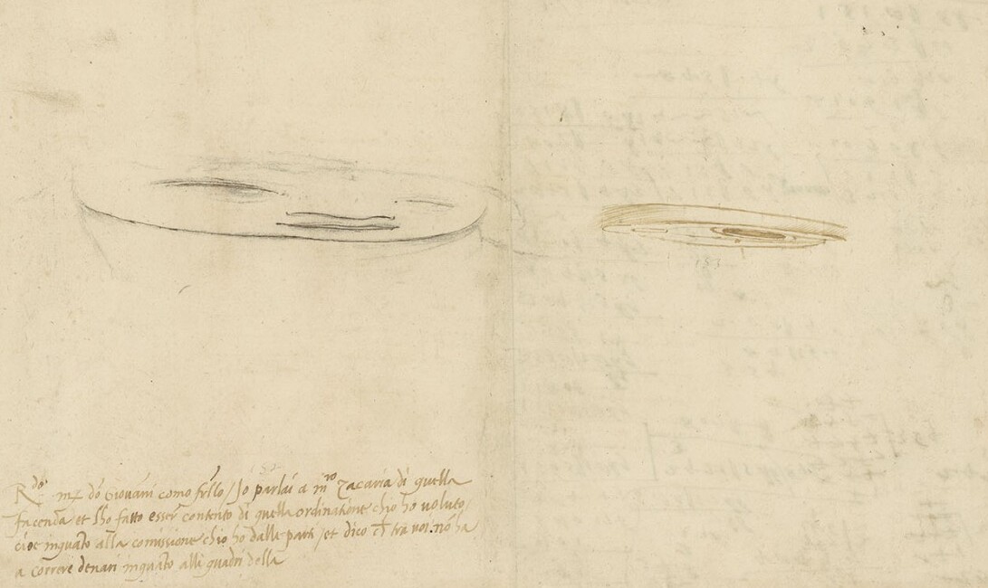 Da Vinci experimenting with  anamorphosis