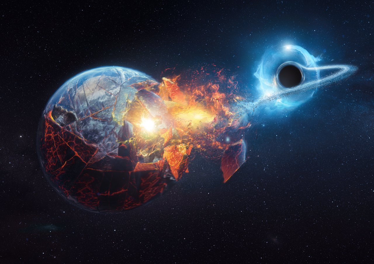 black hole hit Earth