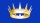 A gold crown with pointed tips and ornate detailing is shown against a solid blue background, symbolizing the evolution of kindness through regal elegance.