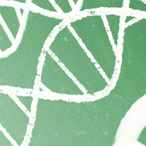 Close-up illustration of white DNA double helix strands on a green background, highlighting the potential for CRISPR gene-editing technology.