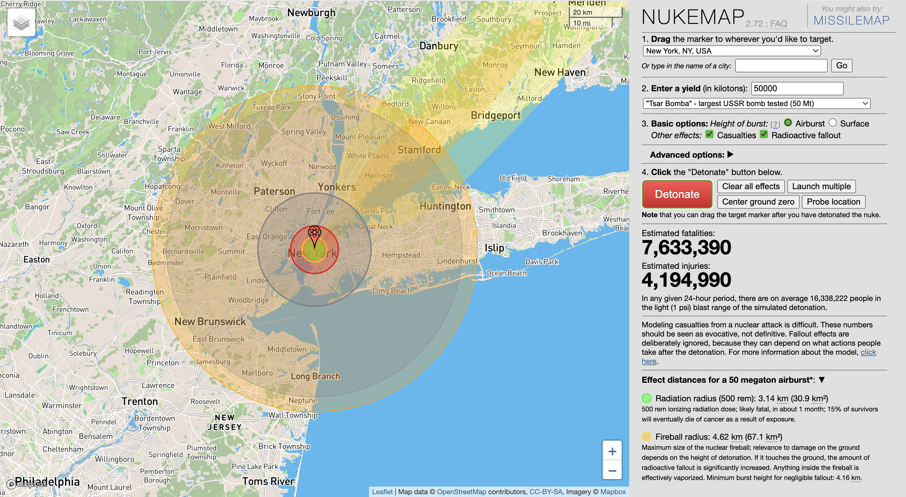 nuke map