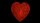 A red, intricately patterned lace heart with a floral border and a cherub design in the center, set against a black background.