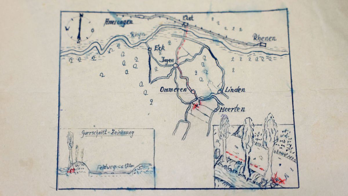 Hand-drawn treasure map, complete with a red X that "marks the spot."