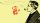 Illustration of a man smoking a pipe, with red handprint-shaped smoke rising from the pipe against a yellow background.