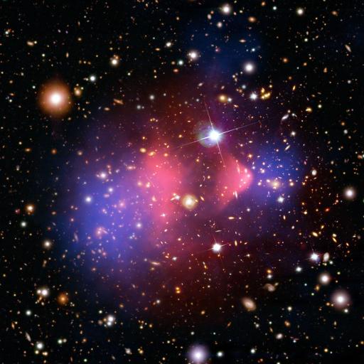 Bullet Cluster separation mass gravity x-ray lensing