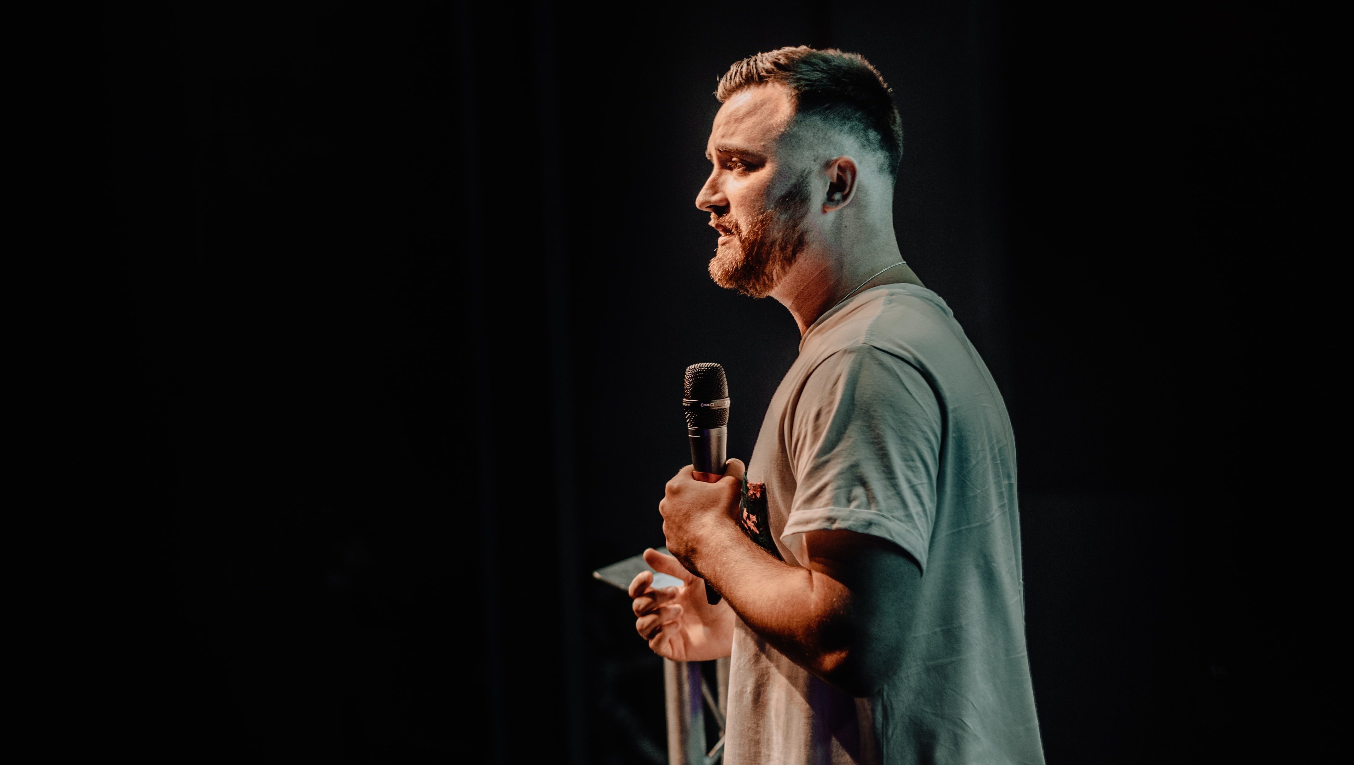 A man speaking in public