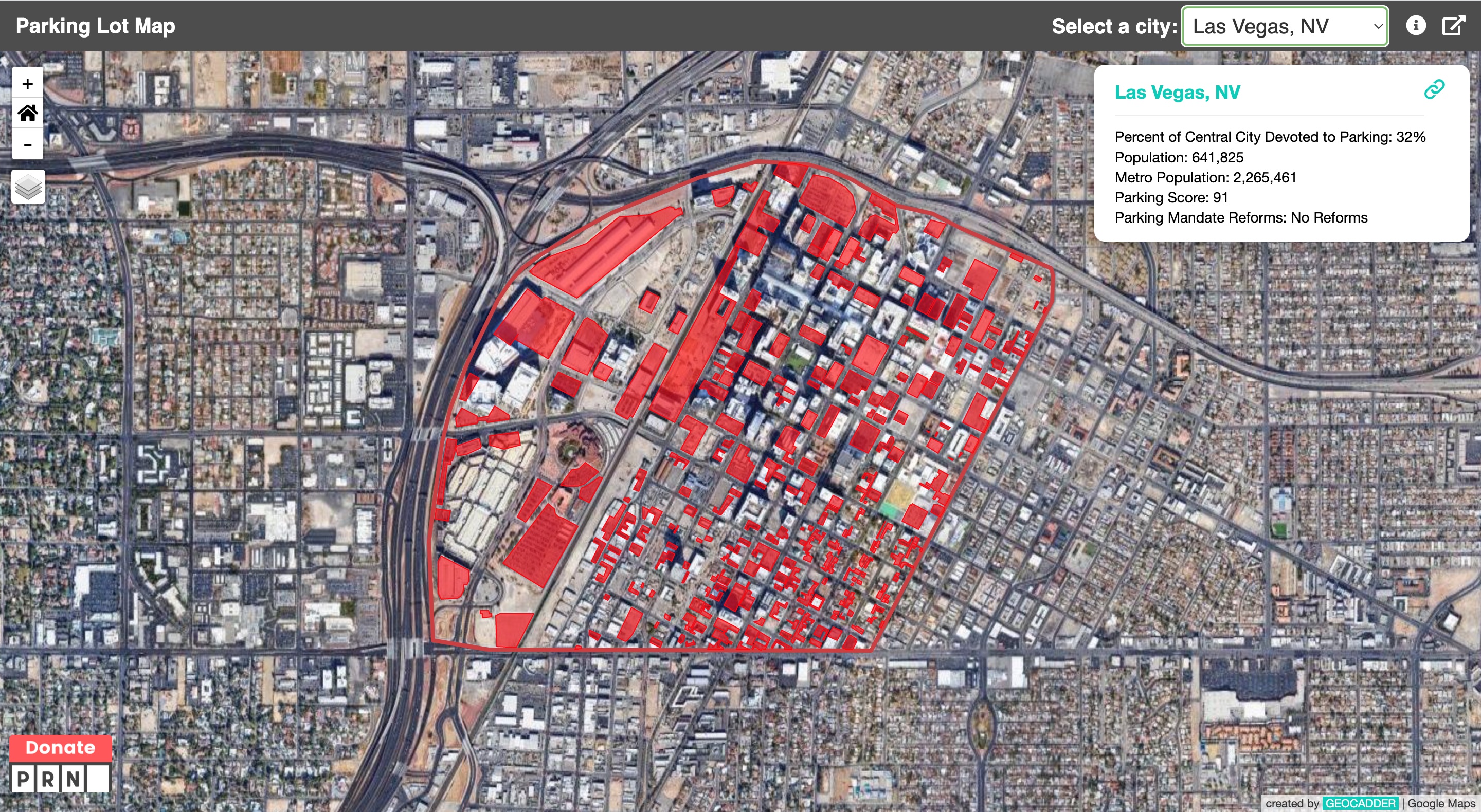 a map of a city with lots of red buildings.