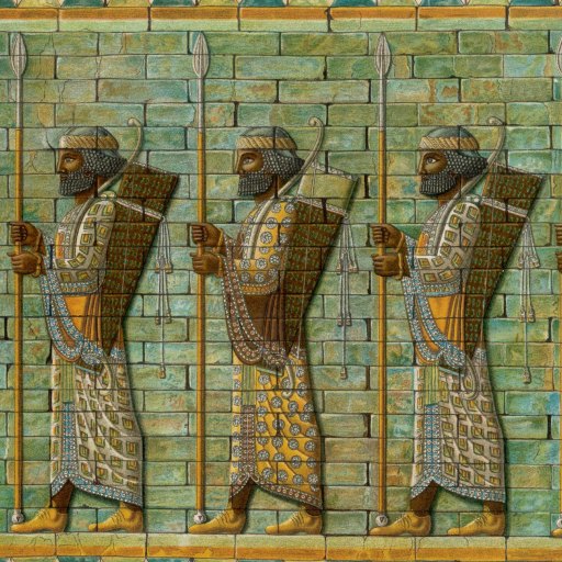 a painting of a group of men standing next to each other.