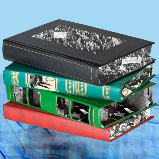 a stack of books sitting on top of each other.