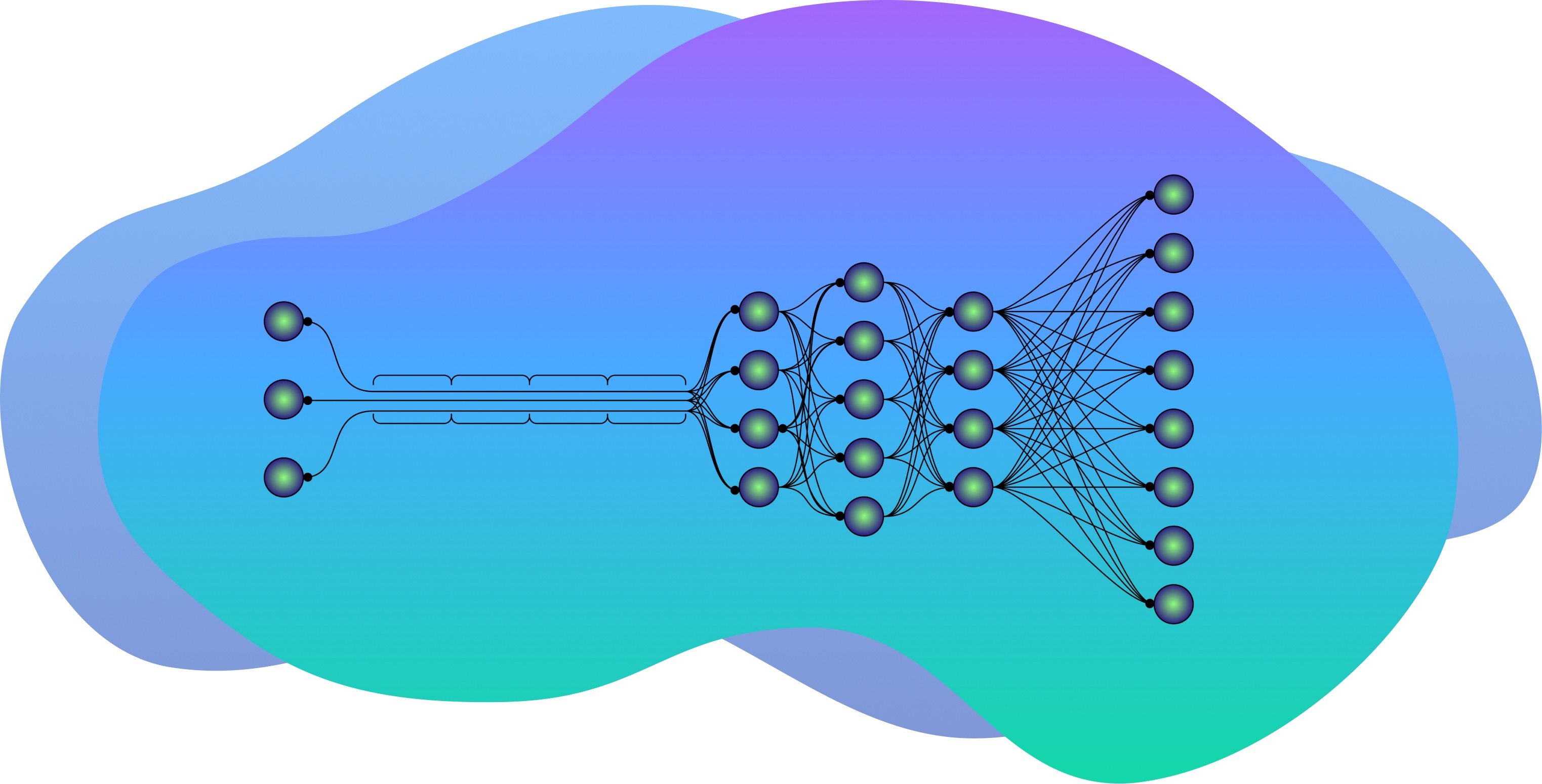 a diagram of a network in a cloud.