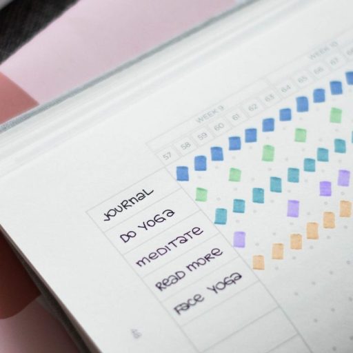 a notebook with a colorful dotted line on it.