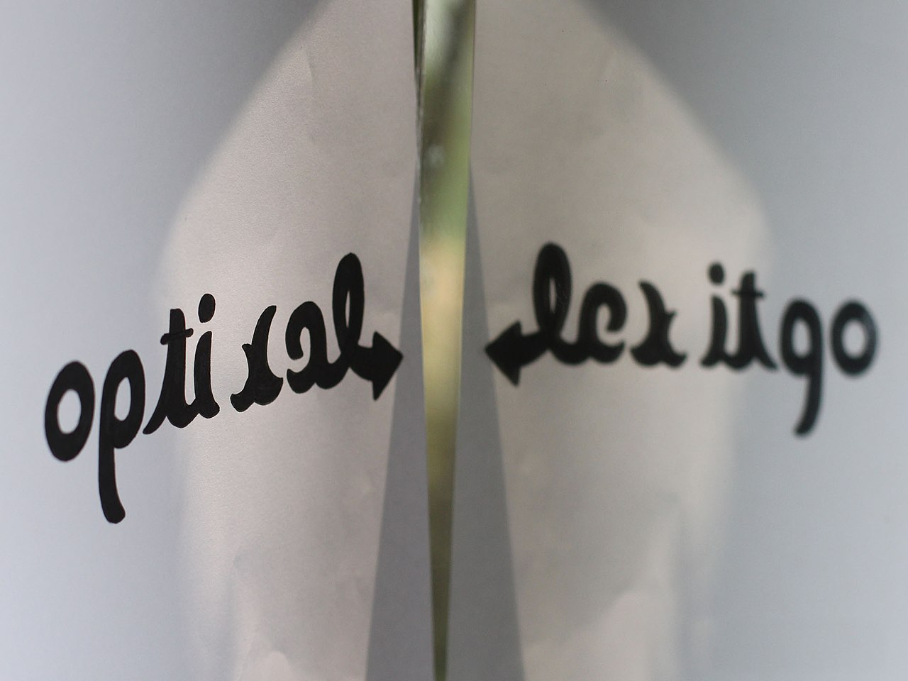 mirrored reflection of writing