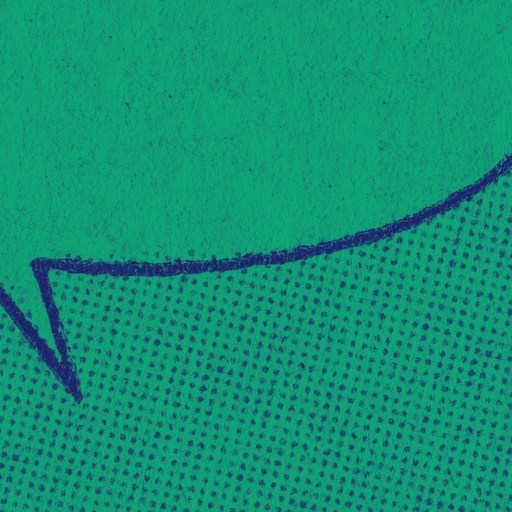 a drawing of a green speech bubble.