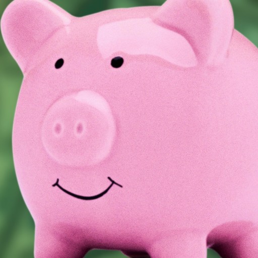 a pink pig with a smile on its face.