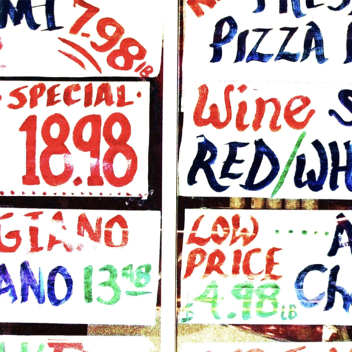 a bunch of signs that are on the side of a building.