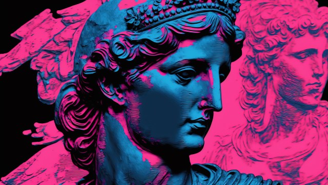 a close up of a statue