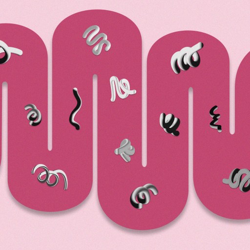 a number of different types of numbers on a pink background.