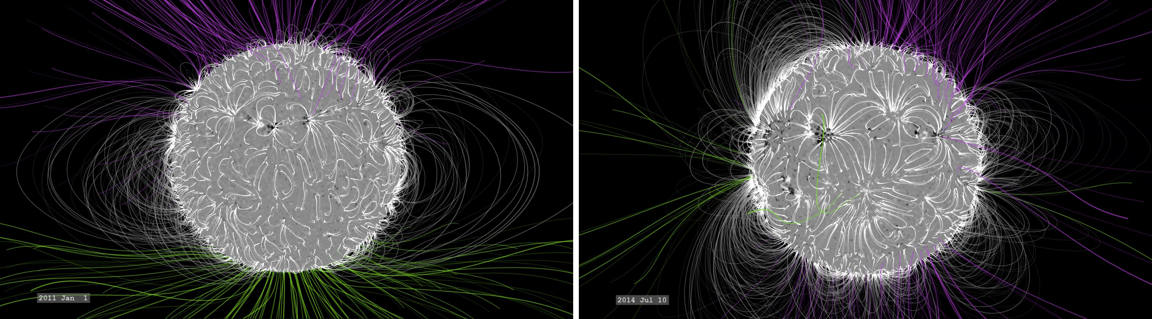 sun magnetic field solar minimum maximum