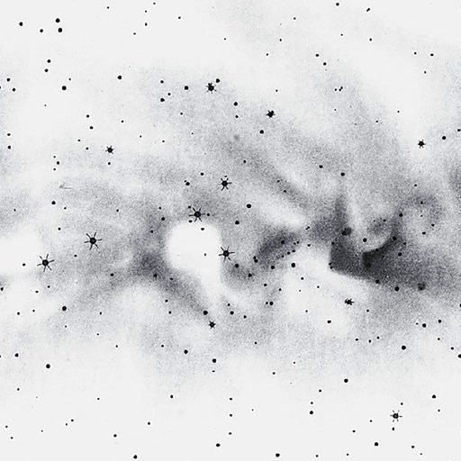 a black and white photo of stars in the sky.