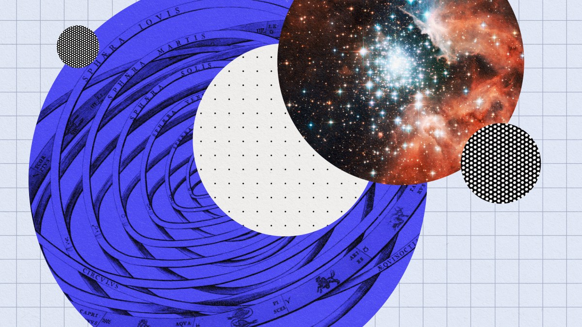 a drawing of a spiral with a space in the background.