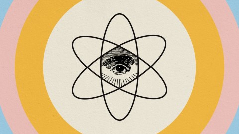 a drawing of an eye in a circle.