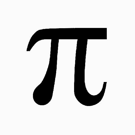 A pi symbol is shown on a white background representing real mathematical concepts.
