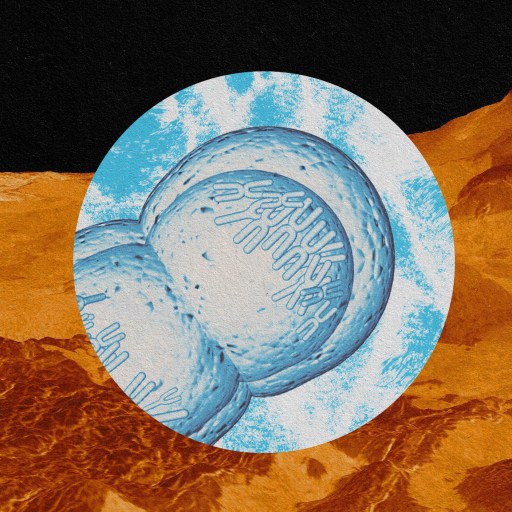 a picture of a mountain with a blue circle in the middle.