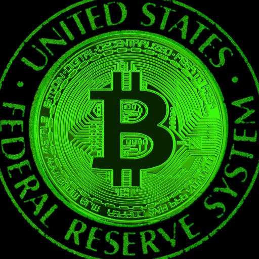 a green bitcoin logo on a black background.