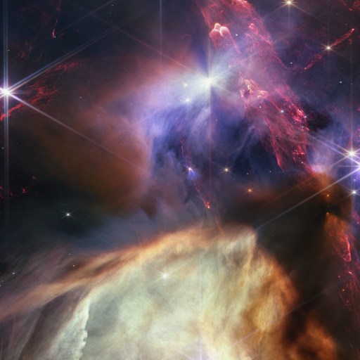 an image of a nebula with TRAPPIST stars in it.