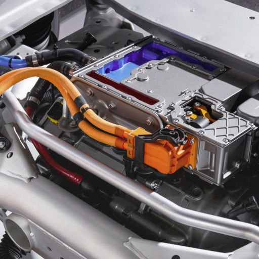 Challenges conventional electric vehicle myths by highlighting a car with an attached battery.
