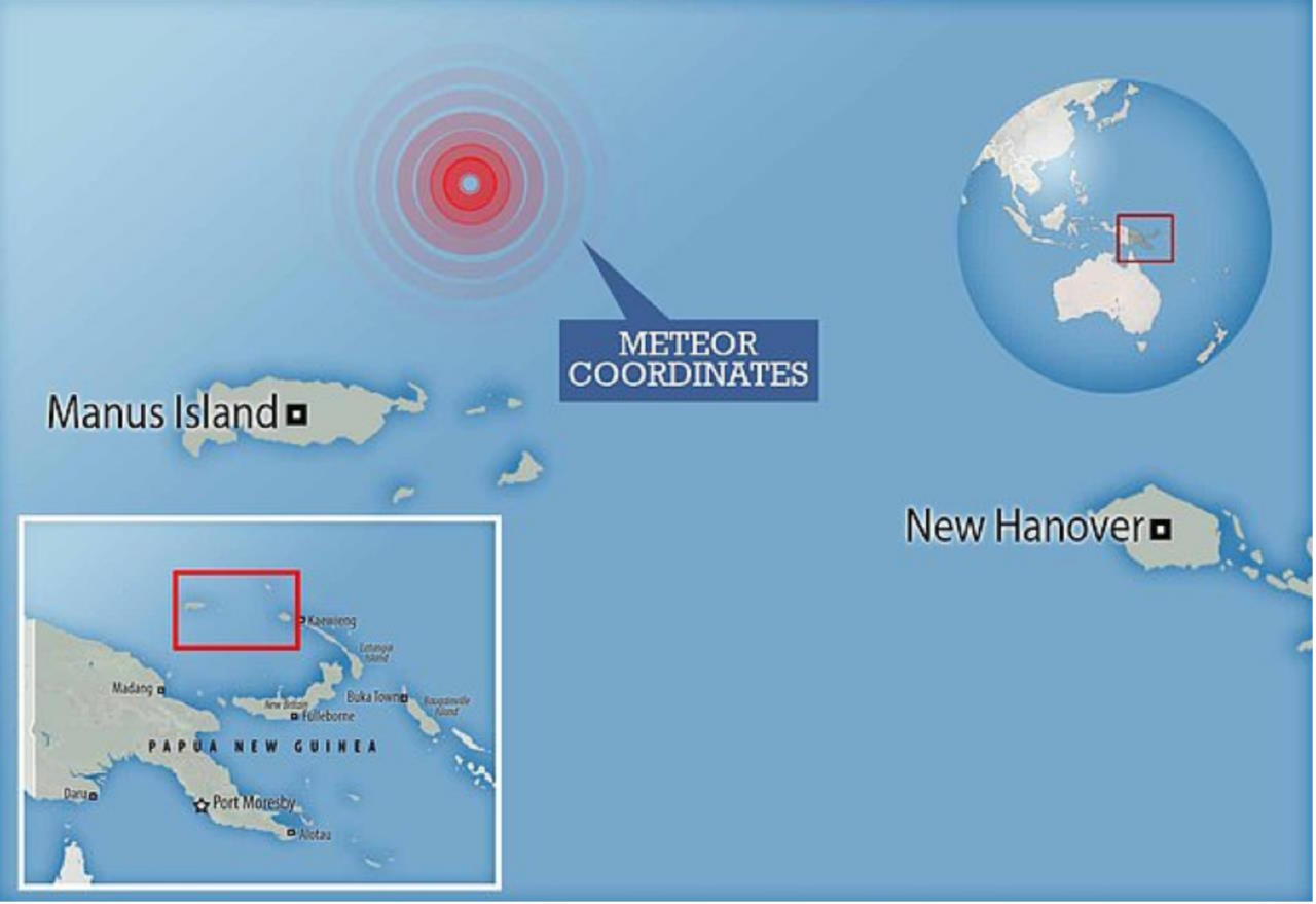 location of proposed interstellar meteorite