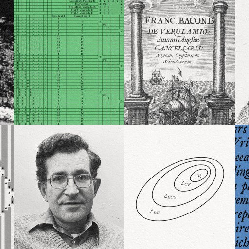 A juxtaposition of photos featuring individuals reflecting the philosophy of science through a book.