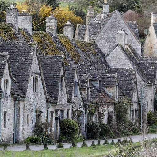A row of houses in a village