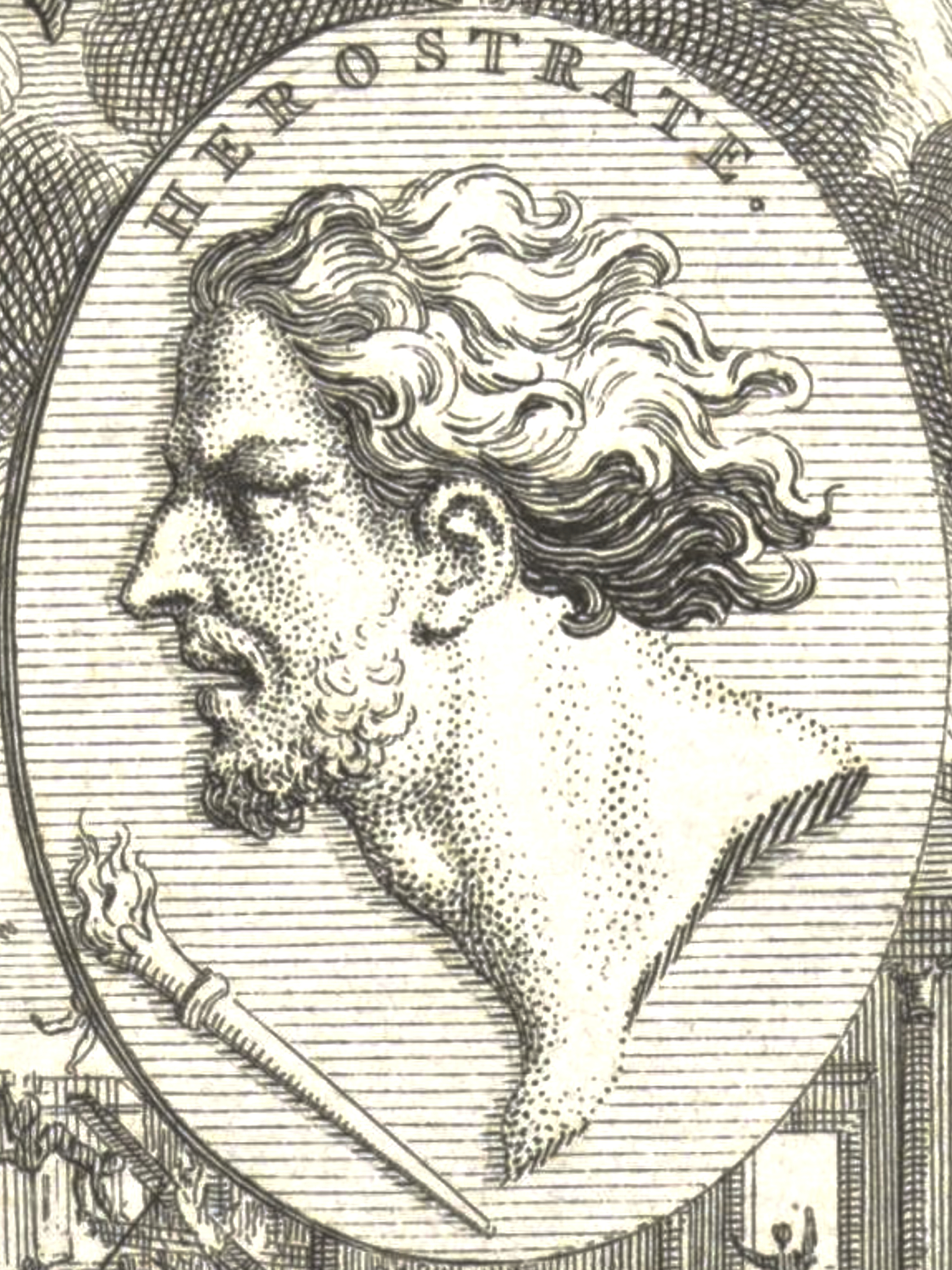 A portrait of a man with long hair
