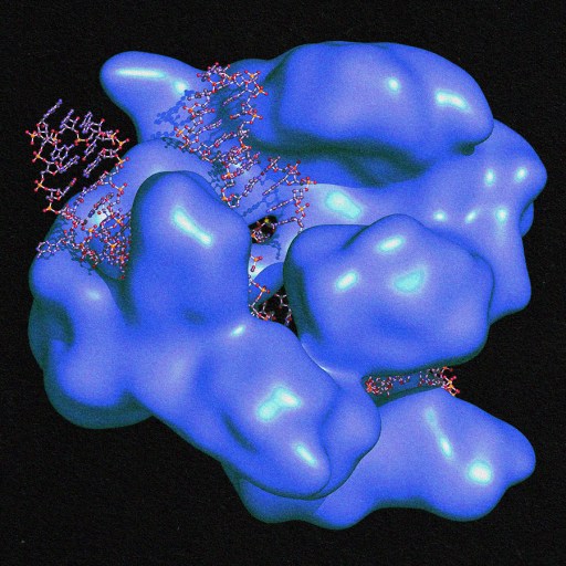 A blue object on a black background. (No keywords were used from the given list)