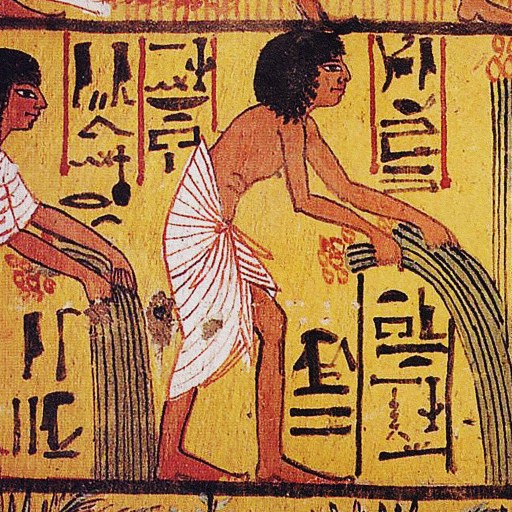 An Egyptian painting depicting life after death through a depiction of a woman and a man.