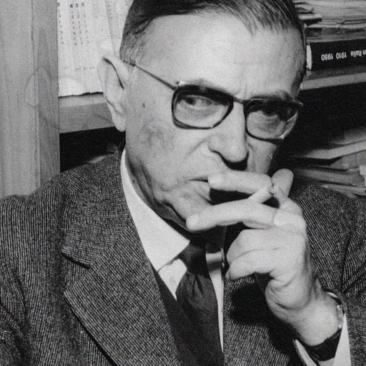 An old black and white photo showing a man smoking a cigarette.