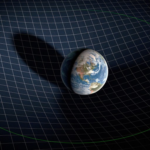 An artist's rendering of the earth and a spacecraft in space.