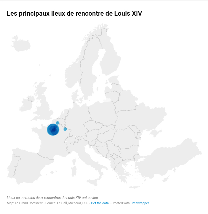 A map of europe with a blue circle on it.