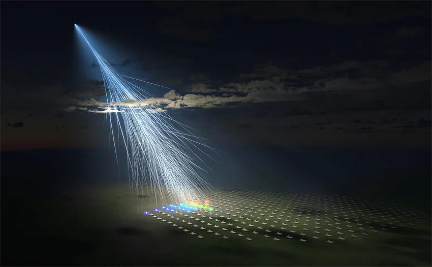 cosmic ray shower upper atmosphere detector on Earth