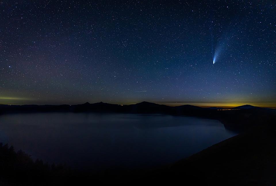 Crater lake, Halley's comet.
