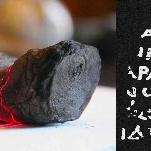 A piece of wood with words written on it, discovered near Vesuvius.