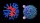 An image of a virus and a blue and red cell.
