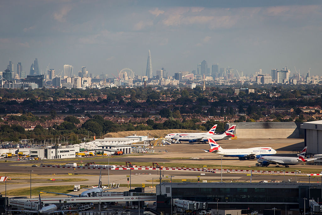 A city in the background.