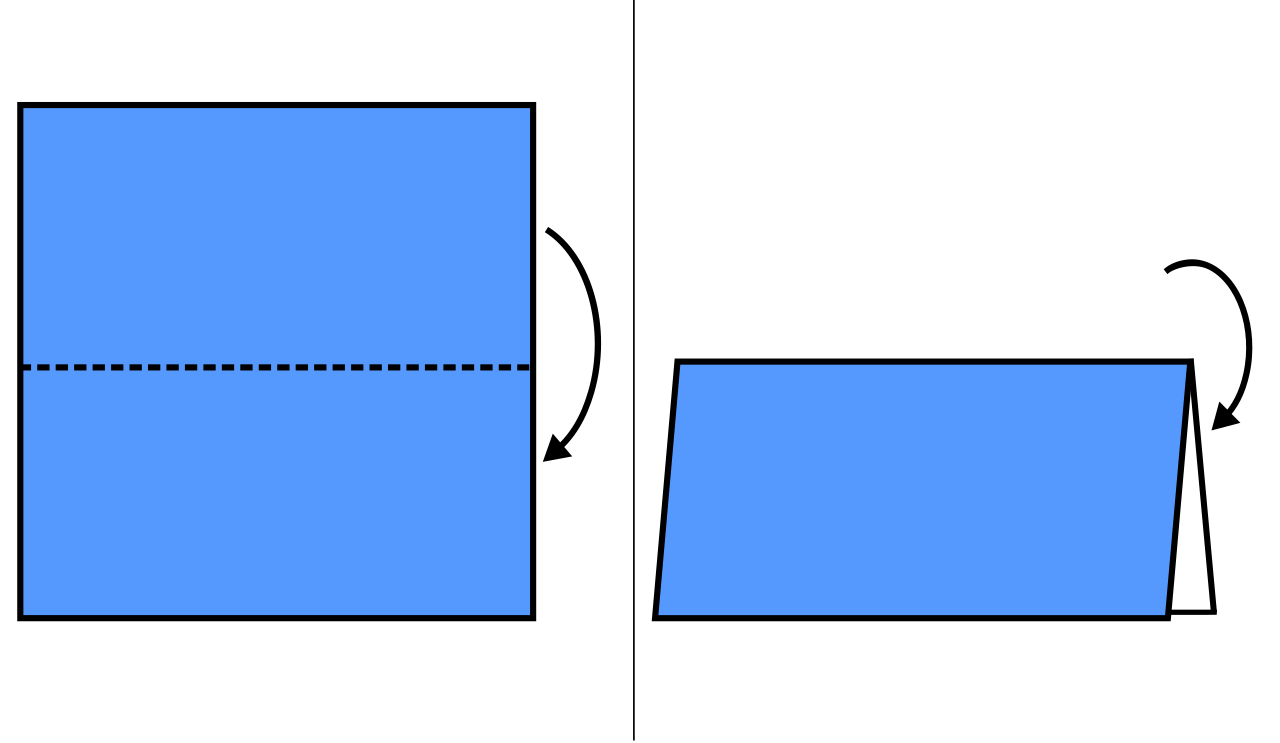 A blue square moon with two squares on it.
