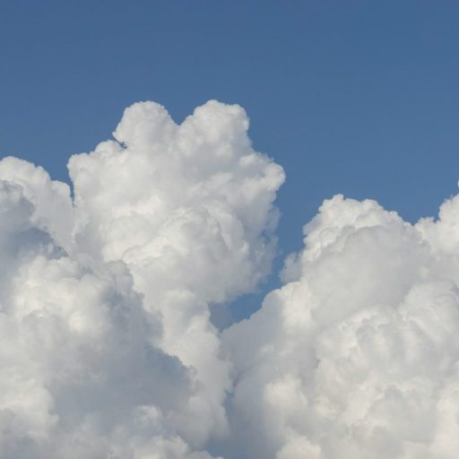 A large group of white clouds in the sky.