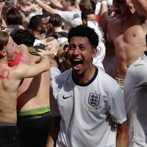 Neuroscience of rivalry: Fans of England experience intense celebration after their win over Switzerland.