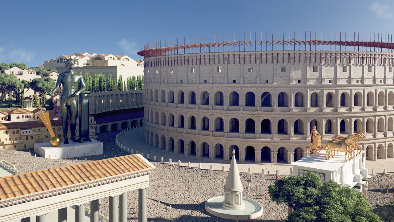 A model of the Colossus depicting the grandeur of ancient Rome.