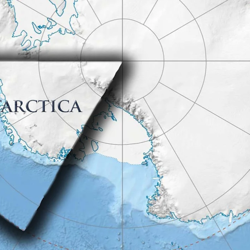 A map of antarctica with the word west antarctica.